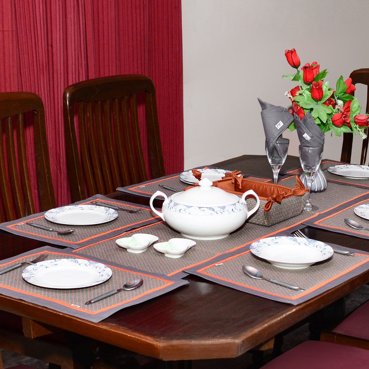 6 PCs Kitchen Table Mat Set - Jute LK-1