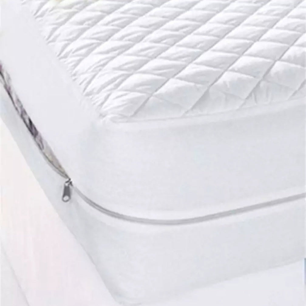 Zipper Water Proof Mattress Protector- White