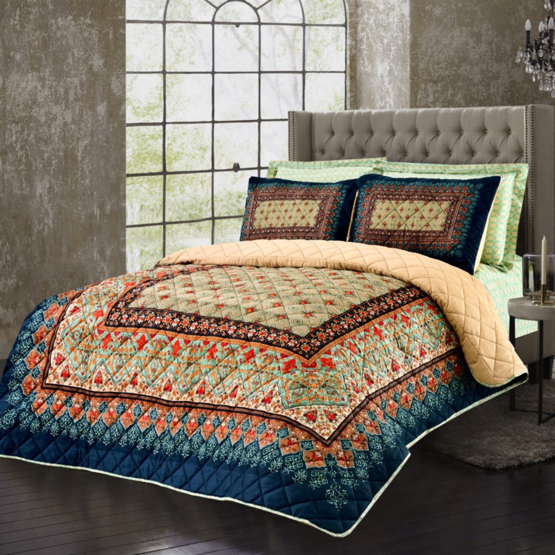 3 PCs Bed Spread Set Allure - Cotton Sateen