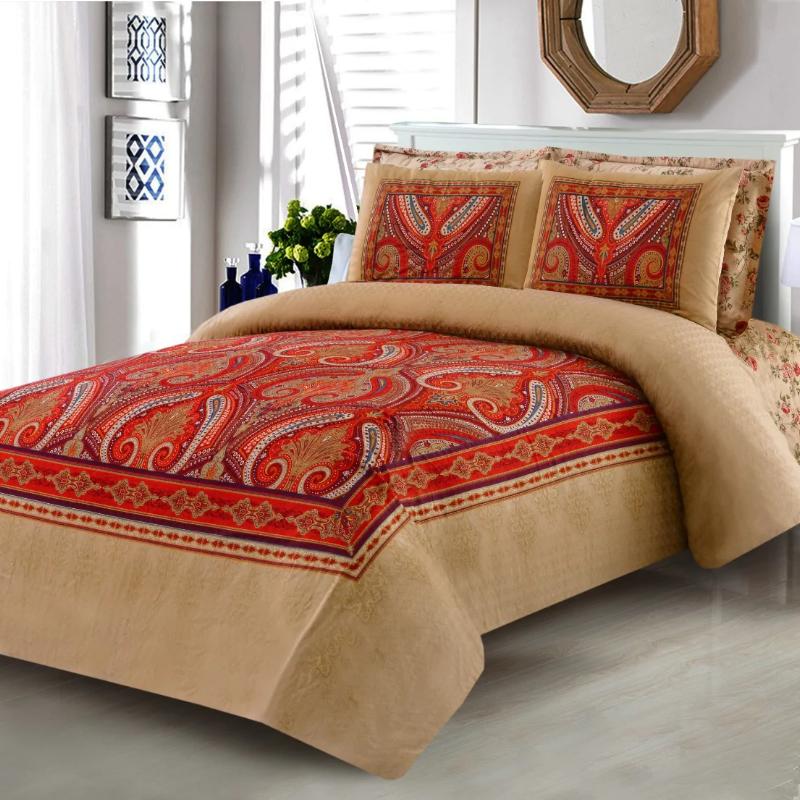 3 PCs Bed Sheet Reet - Cotton Sateen
