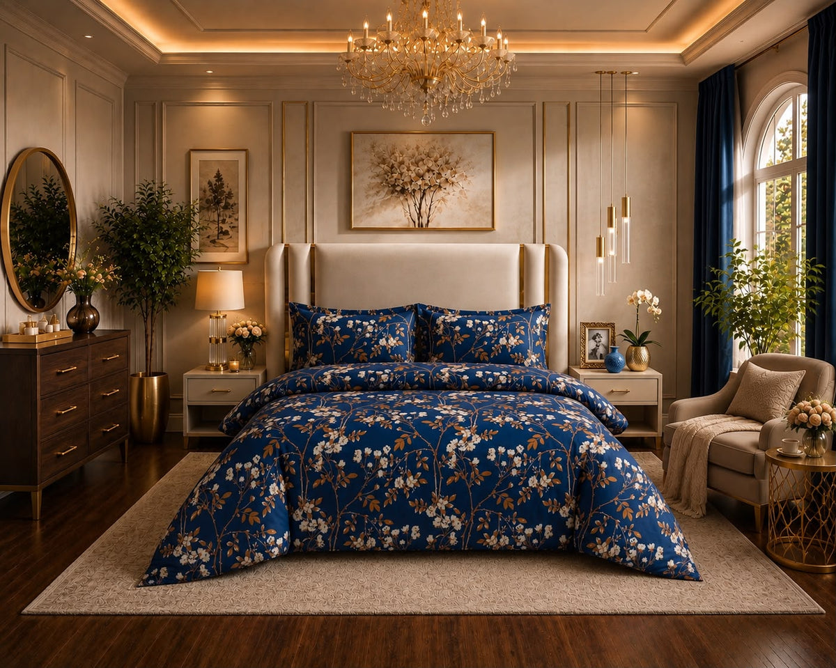 Azure Petal 6 PC Duvet Cover Set