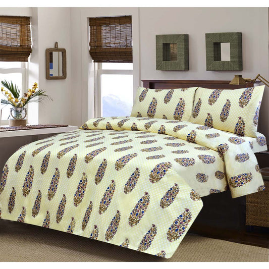3 PCs Bed Sheet Yellow Amber - Polycotton