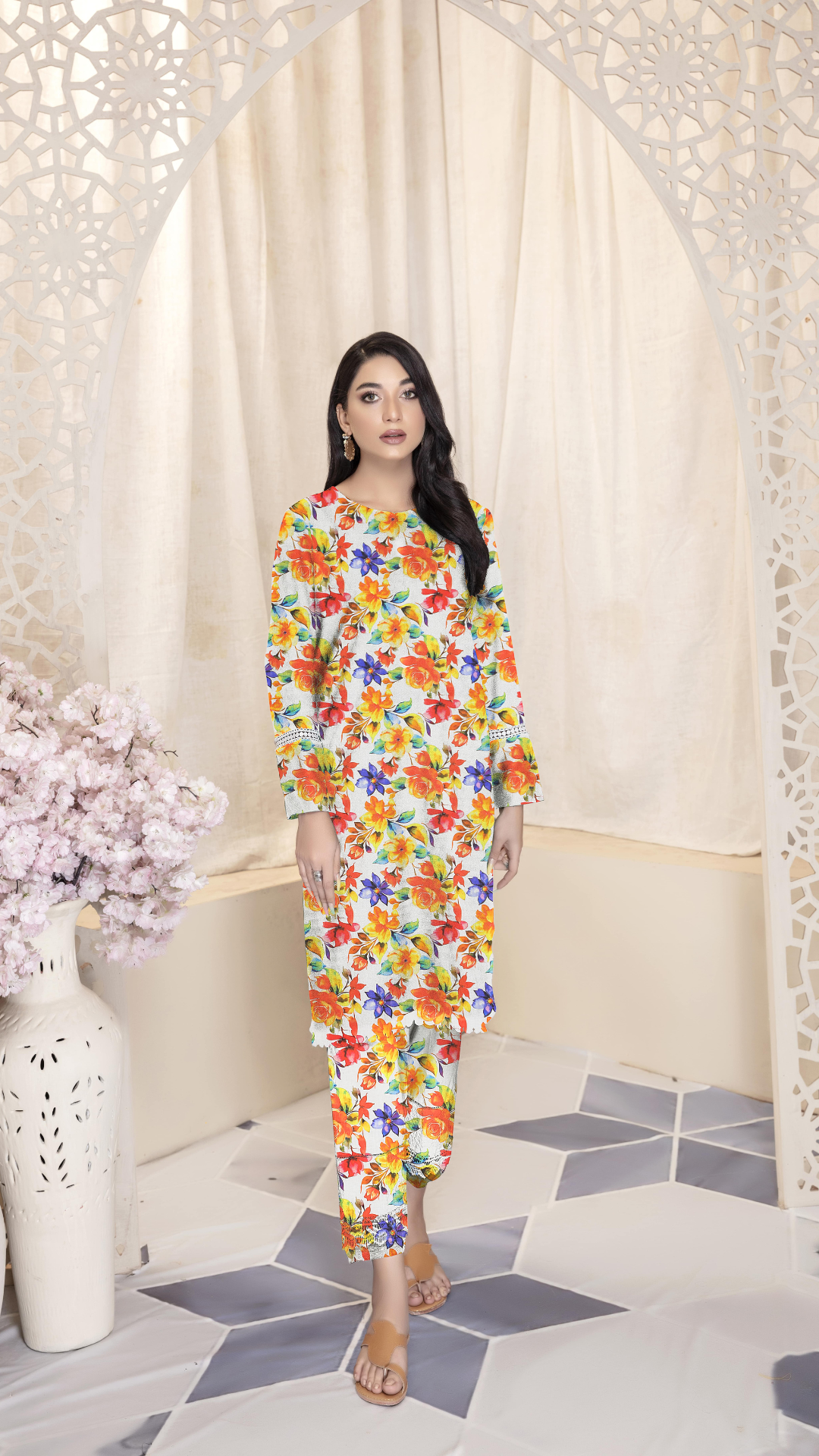 Digital Printed | Khaddar Fabrics 2 Piece | Top and Trouser | AB-24