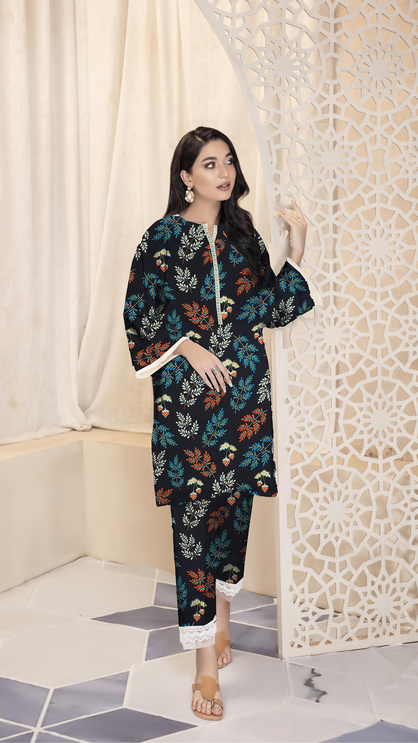 Digital Printed | Khaddar Fabrics 2 Piece | Top and Trouser | AB-25