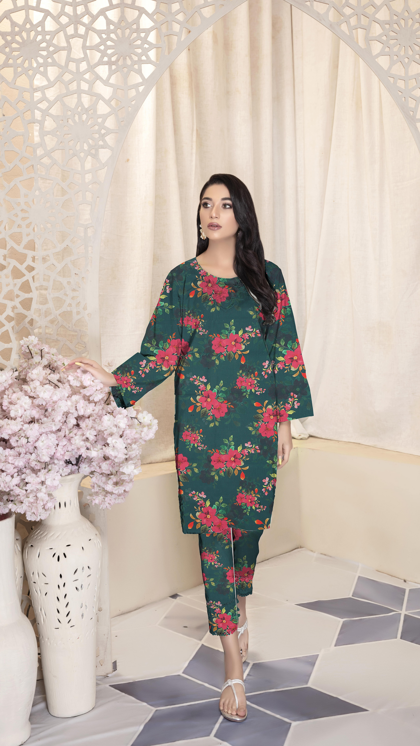 Digital Printed | Khaddar Fabrics 2 Piece | Top and Trouser | AB-29