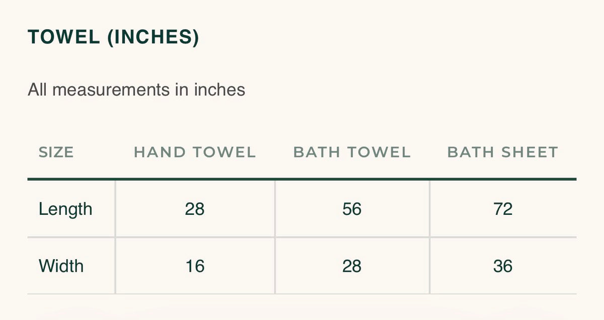 Size chart