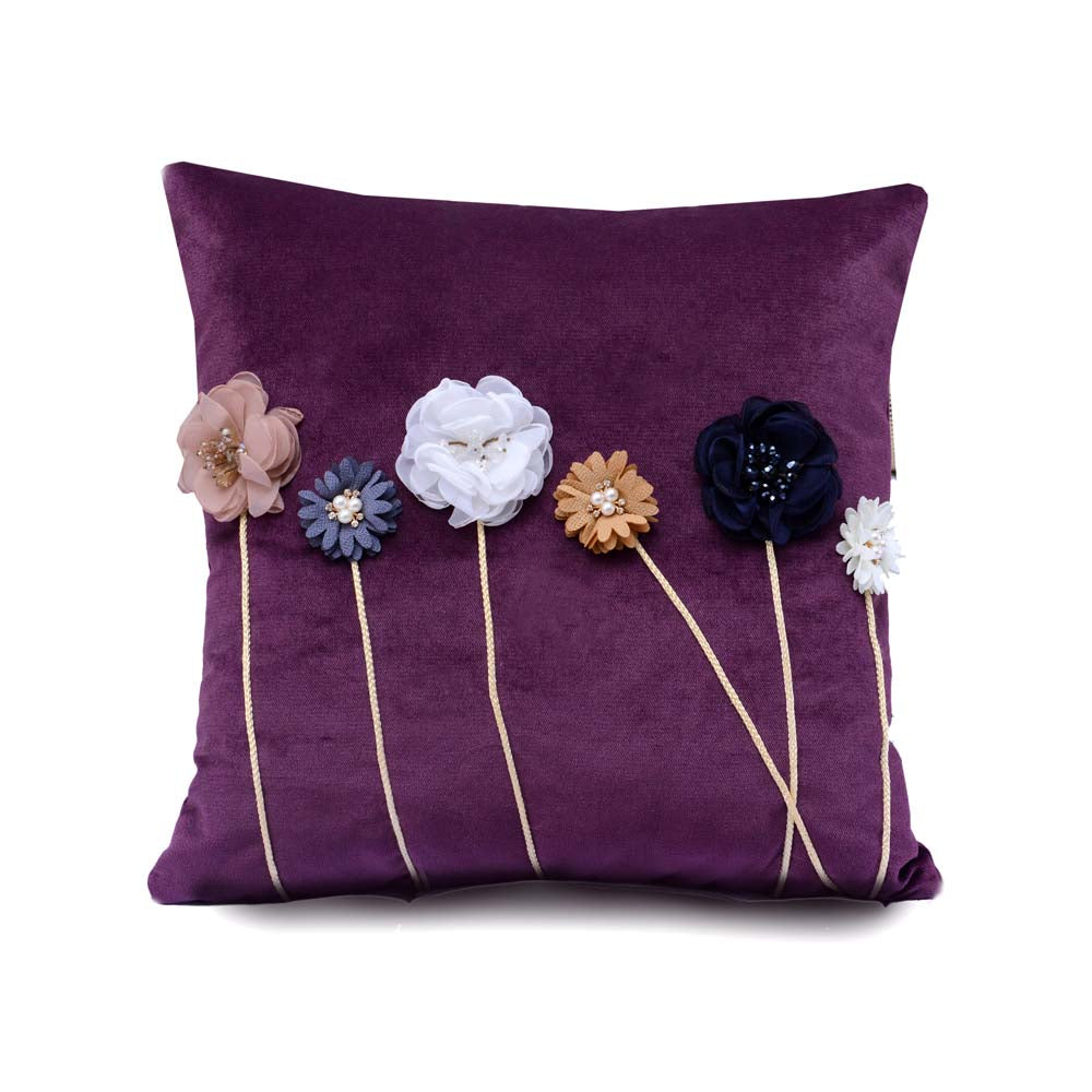 Flower Stem Velvet Fancy Cushion