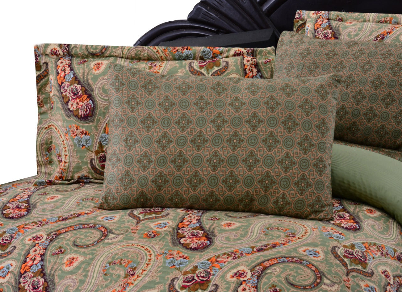 8 PCs Comforter Set Paisley -Cotton Sateen