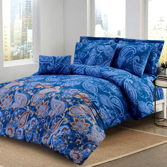3 PCs Bed Sheet Set Echo Blue