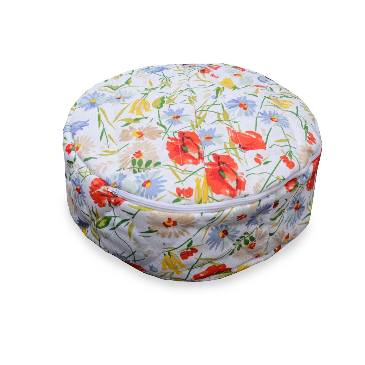 Kitchen Bread Basket Zipper Round- White Red