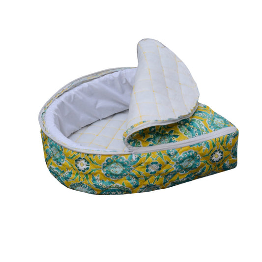 Kitchen Bread Basket Zipper U-shaped Yellow Green